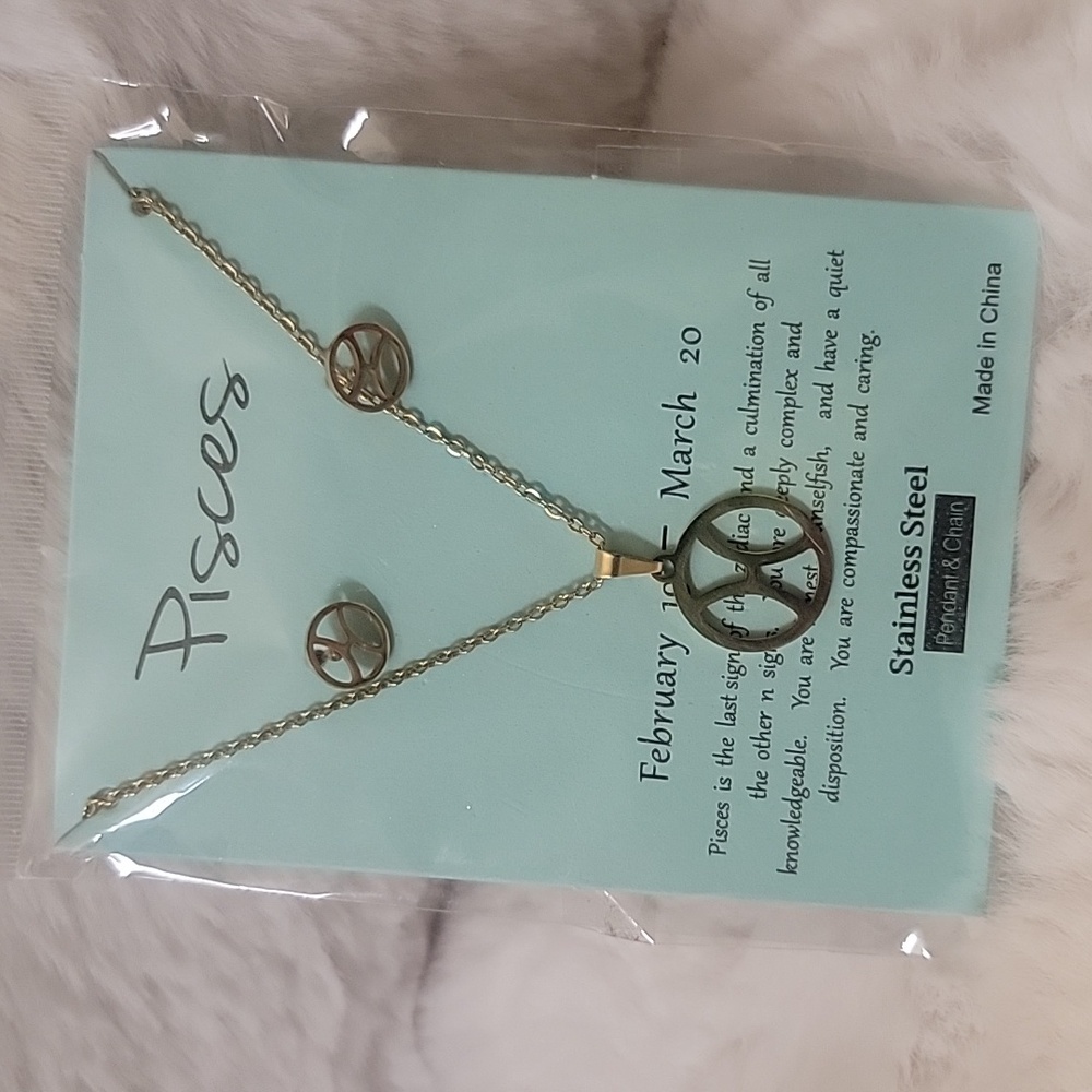 Pisces ♓️ earrings and necklace
